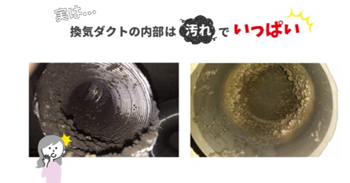 換気ダクトの汚れ