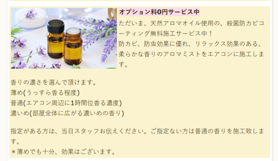 エアコンクリーニング ネコの手のオプション